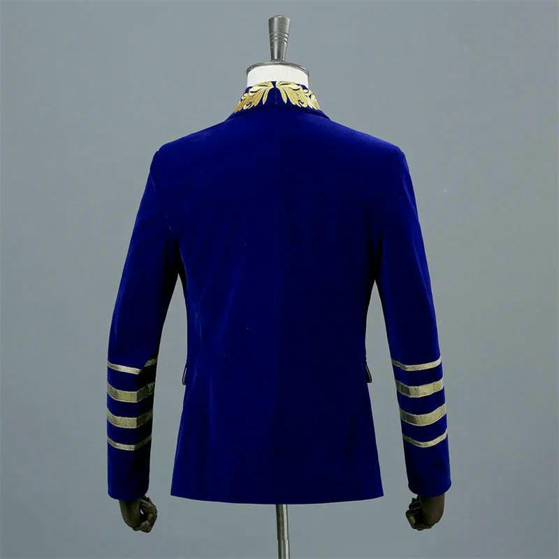 Veste blazer de performance homme en velours brodé chic de soirée