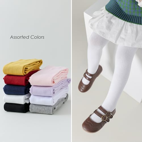 Image of Epeius Baby Girls Tights 3 Pairs Pack Seamless Non Slip /Skid Grip Cotton Leggings