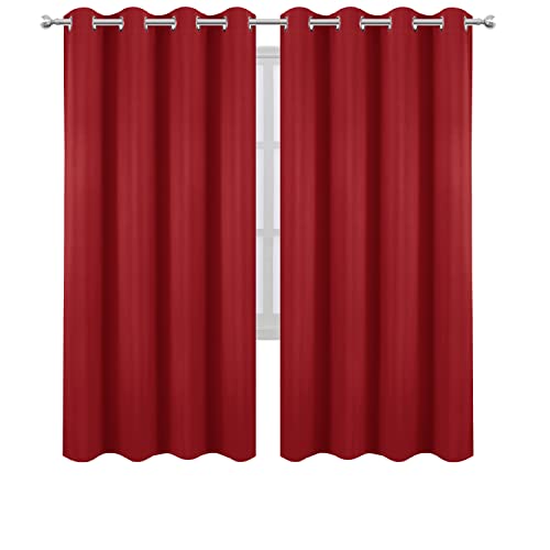 Image of LEMOMO Red Blackout Curtains /52 x 72 Inch /Set of 2 Panels Room Darkening Curtains for Bedroom