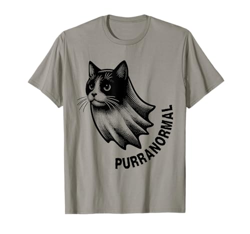 Purranormal Paranormal Spooky Cat Ghost Halloween Camiseta