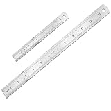 2 Pack Metal Ruler, Double-Sided Scale【6,12inch/15,30cm】 Steel Ruler Set for Architects, Home,School， Office, and Craft