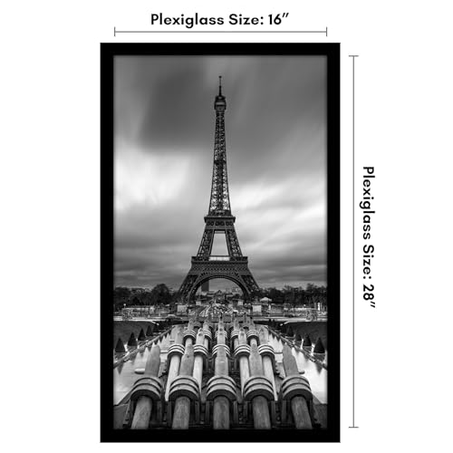 Americanflat 16x28 Picture Frame with Polished Plexiglass - Black Picture Frame - Wide Photo Frames Made of Engineered Wood for Vertical or Horizontal Wall Display - Epic Collection - Black