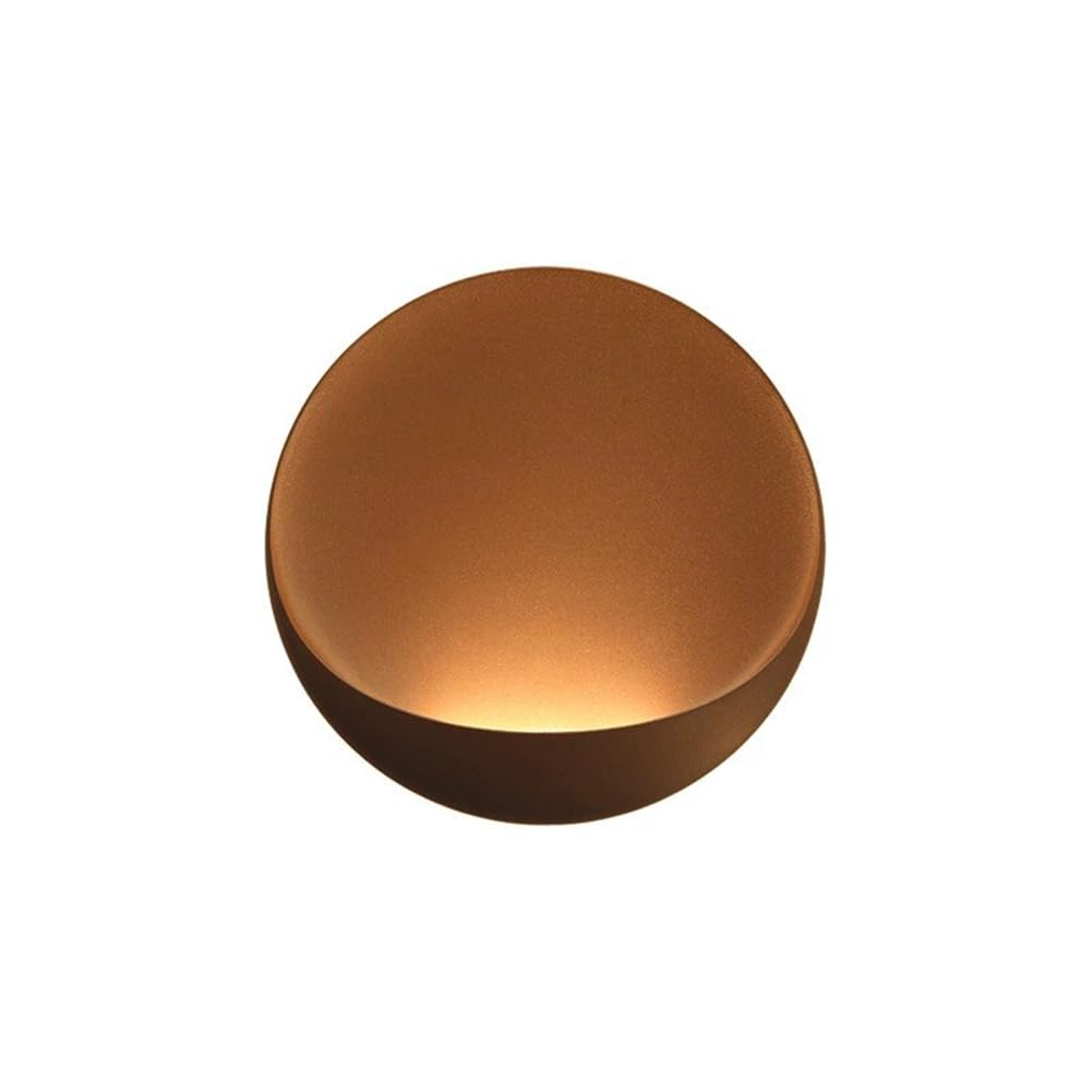 LOGT 7W LED Wall Light (Indoor) 3000K Warm White Round Modern Living Room Light Wall Lighting Aluminium Metal Hallway Lamp Fashionable Decorative Bedroom Lamp Bedsidelamp,Brown