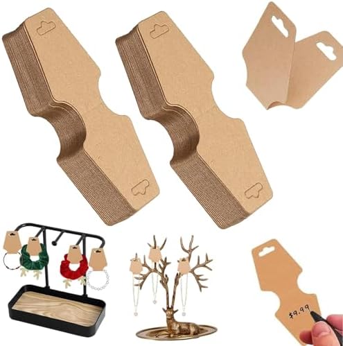 300PCS Jewellery Cardboard Display Cards Necklace Stud Earring Brown White Black