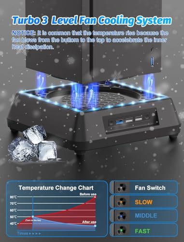 Image of Cooling Fan for Xbox Series X Mviioe Xbox Series X Cooling Stand with LED Indicator, Extra Big Turbo Fan, USB 2.0 Ports (Only Compatible with Xbox Series x)