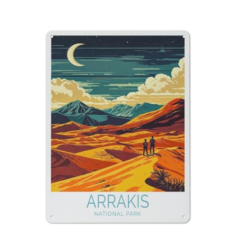 Arrakis National Park Metal Tin Sign Travel Poster Print Iron Painting Chic Art Wall Decoration Style12x16inch(30x40cm)
