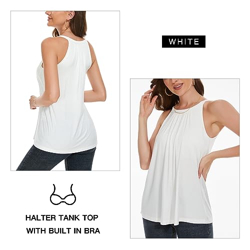Image of Camisoles for Women with Built in Bra Adjustable Strap Tank Tops Cami Sleeveless Summer Tops for Workout Sleeping Traveling