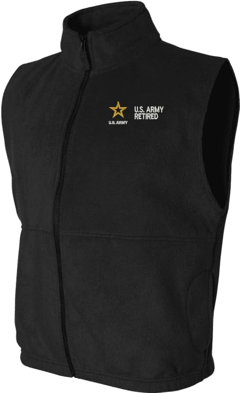 MilitaryBest U.S. Army Retired Full Zip Fleece Vest