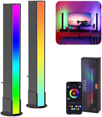 JUSMO Sensible RGB Mild Bars, Gaming Room/TV Ambiance LED Backlights with A number of Scene Modes and Music Modes, Temper Lighting for Films, PC, Room Ornament