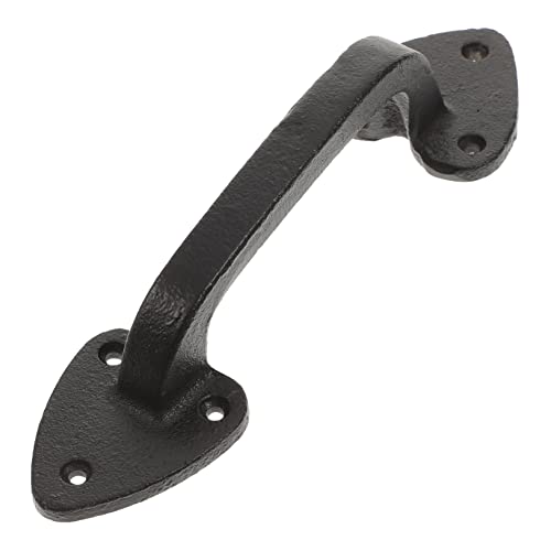 Gatuida Manilla de Puerta Corredera Rústica de Hierro Negro para Garaje y Interior Diseño Ergonómico Resistente y Práctico para Puertas de Madera y Portones