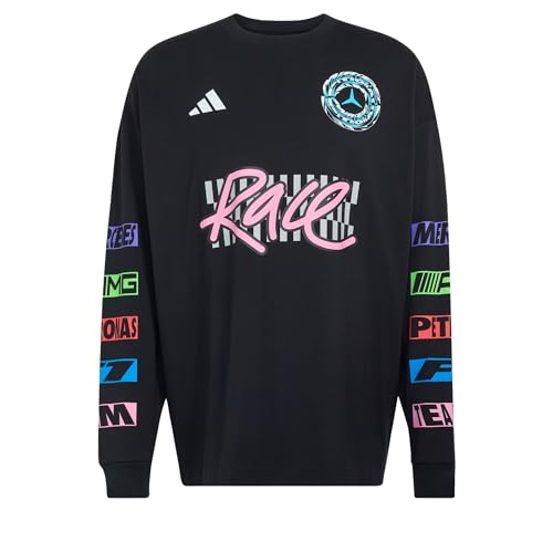 Camiseta de manga larga adidas Mercedes-AMG F1 unisex negra de algodon