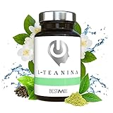 Bestme Suplimentos Inteligentes L-teanina 200mg, Alivio de la Ansiedad y Estrés, Enfoque y Concentración Efectos Nootrópicos Calmantes, Planta Del Té - 60 Cápsulas