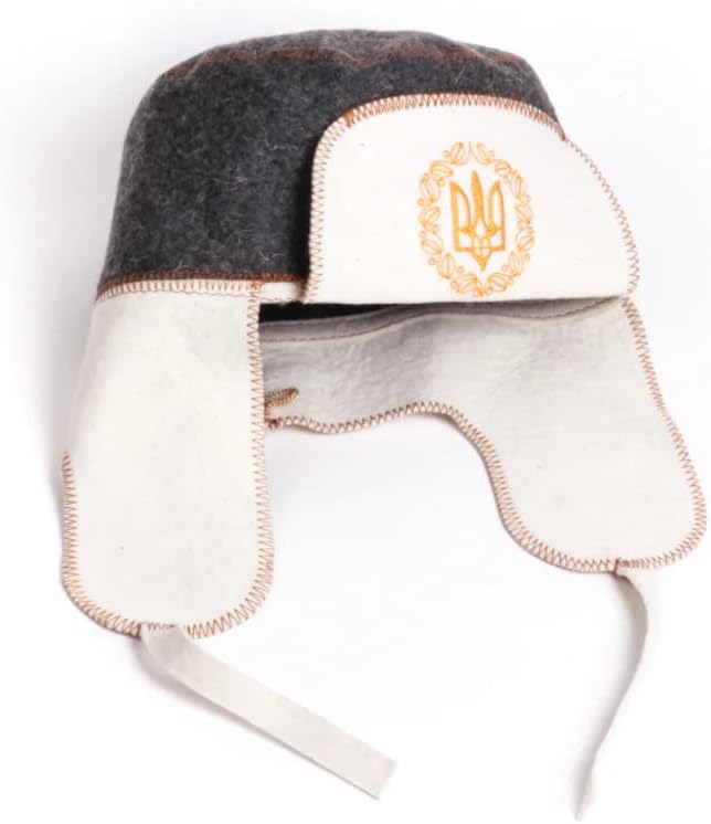 Traditional Sauna Hat - Sheep's Wool Felt Sauna Hats - The Main Russian Banya Accessories - Finnish Sauna Hat for Men and Women - Head Protection from Hot Steam - Ukrainian Design