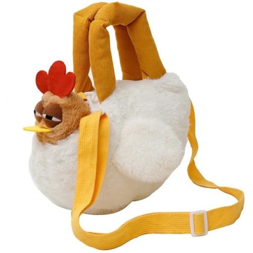 Plush Chicken Handbag Cartoon Gugu Chicken Sling Bag Women Stuffing Animal Shoulder Bag for Commuting Outside