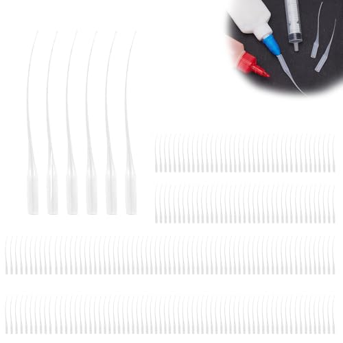 SHENGYIG Kleber Mikrospitzen, 300 Stück 0,3 mm Leimauslass Kleber Extender Applikator Kunststoff, Kunststoff Kleber Extender, Klebstoff Applikatorspitzen für DIY-Modellbau Füllen Lückenlöchern