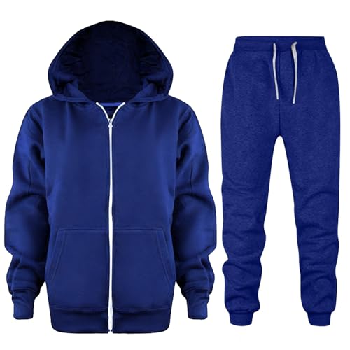 Survêtement enfant garçon sport avec sweat à capuche et jogging uni