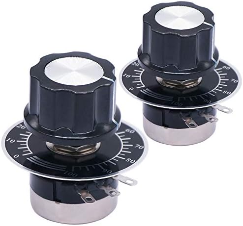 TWTADE / 2pcs rv24yn20s b103 10k ohm Single Turn Rotary Carbon Linear Variable Potentiometer,Used for Inverter Speed Regulation. Motor Speed Control + 2pcs A03 knob + 2pcs dials
