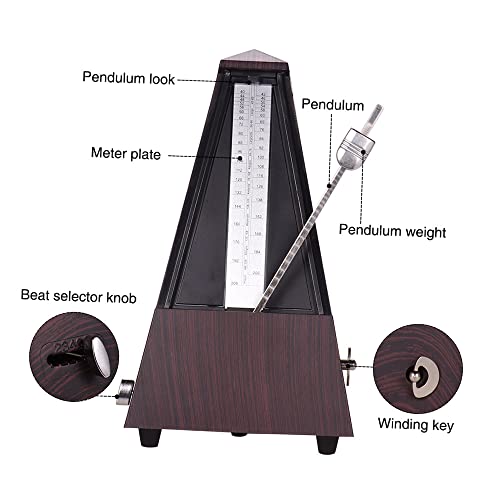 Btuty Métronome mécanique pyramide en ABS pour guitare, violon, piano, basse, instrument de musique pour débutants - Les Beatles, Paul McCartney, John Lennon, RIngo Starr, George Harrison Btuty Métronome mécanique pyramide en ABS pour guitare, violon, piano, basse, instrument de musique pour débutants – Image 3