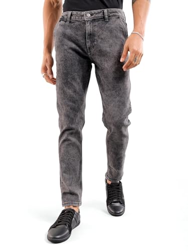 Image of The Indian Garage Co Men Slim Fit Solid Mid-Rise Stretchable Jeans