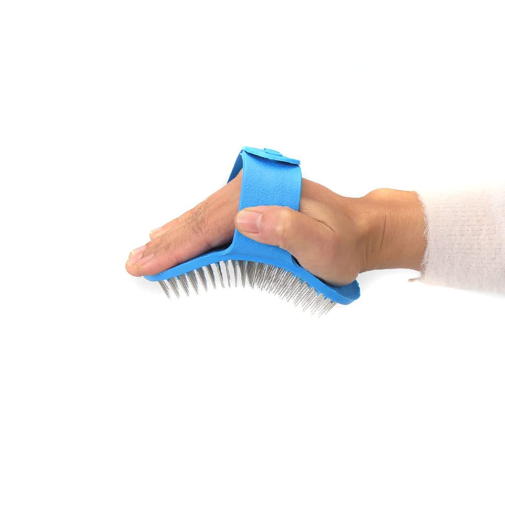 Emours Dog Grooming Brush, Pet Shampoo Bath Brush Soothing Massage Rubber Comb with Adjustable Ring Handle for Long Short Haired Dogs and Cats image 3
