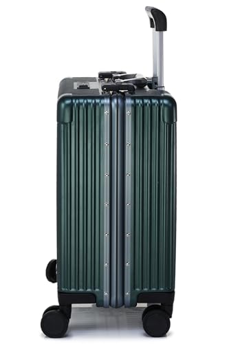 Image of Verage Luxe Celeste Pro Overnighter 48 cms Cabin Luggage Carry On Polycarbonate 8 Wheel Suitcase Laptop Trolley (Green)