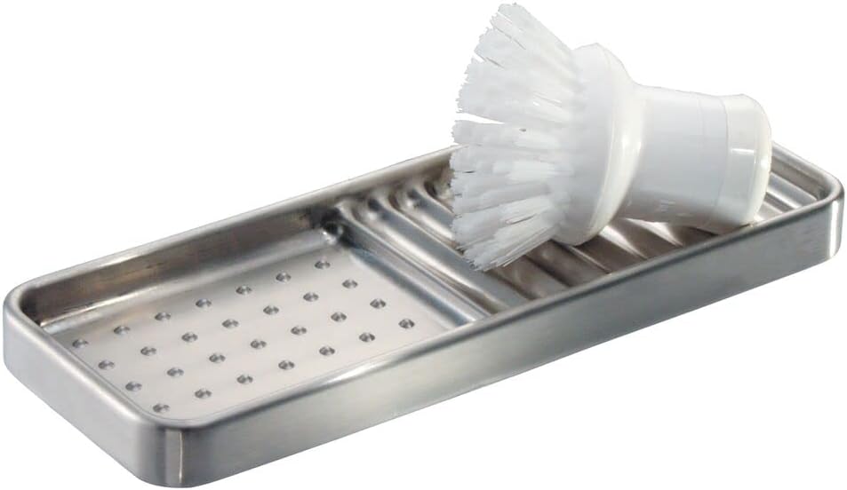 iDesign Forma Kitchen Sink Tray for Sponges, Scrubbers, Soap Stainless Steel Amazon.ca