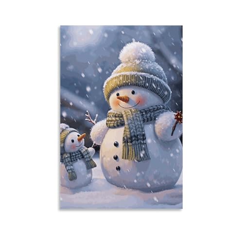 Impression sur toile bonhomme de neige décoration murale moderne salon et chambre