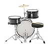 Junior 3 Piece Drum Kit by Gear4music, Black #4