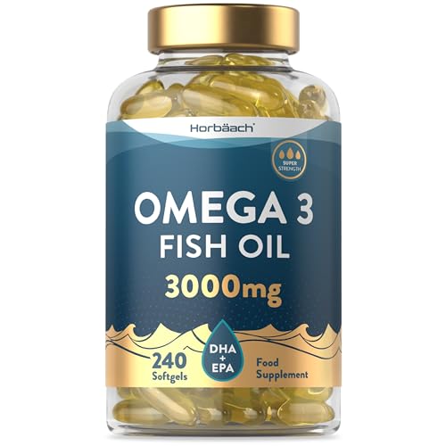 Horbaach Omega 3 Fish Oil Capsules 3000mg, 240 Count
