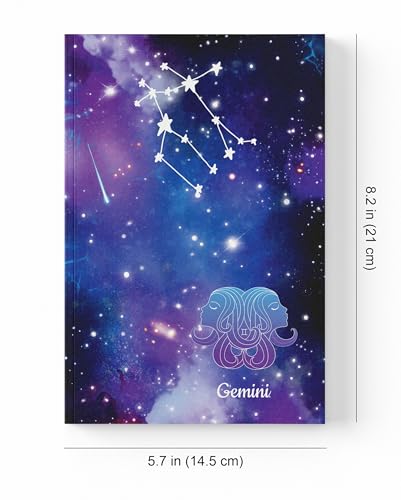 Image of AccuPrints A5 Premium Soft Bound Notebook Size 5.8 * 8.25 inches Diary for Girls and Women (144 Ruled Pages with planner, 80 GSM) (Gemini zodiac signs)