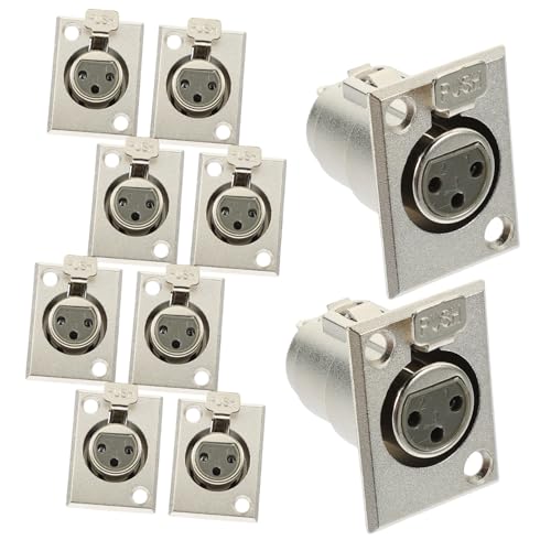 Conector de micrófono hembra con panel metálico resistente para montaje seguro en grabación 6