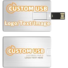 Bilious Custom Personalized USB Flash Drive 32GB/64GB/128GB/256GB, Metal Credit Card Bank Card Shaped Thumb Drive, Waterproof Memory Stick Small Size USB Drive Gift