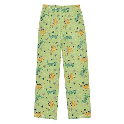 ZZXXB Dinosaur and Star Boys Long Pants Soft Trousers Elastic Waist Kids Lounge Bottoms with Pockets S-XL