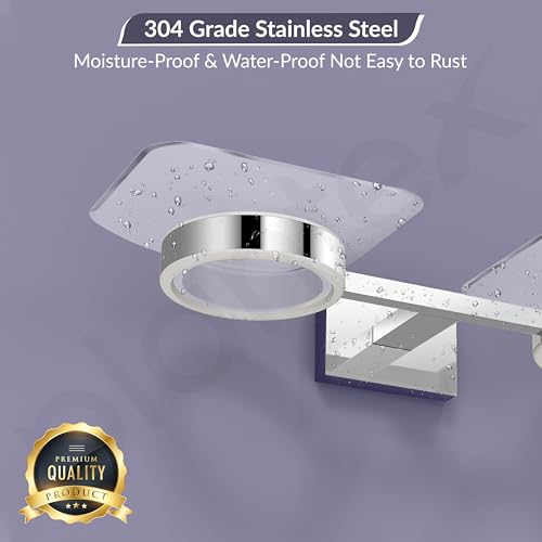 Image of Plantex 304 Grade Stainless Steel Square Dual Soap Holder for Bathroom /Wall Mounted Soap Holder /Bathroom Accessories - Benz (Chrome)