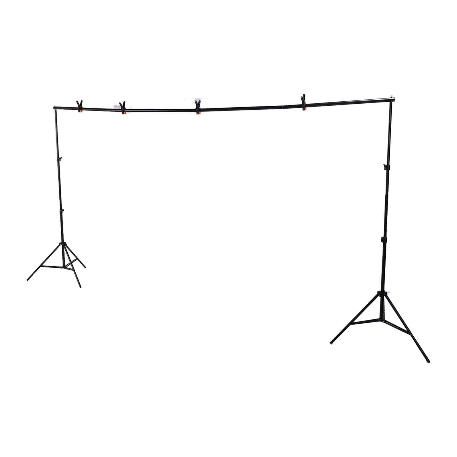 Jiawu Supporto per Sfondo Fotografico Regolabile Kit Accessori da Studio, | Treppiede in ferro resistente, altezza telescopica , con borsa per il trasporto e clip per video in studio