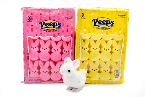 Marshmallow Rabbit Peeps – Easter Bunny Themed Candy w/Jumping Bunny Novelty Toy (2pks of 12)