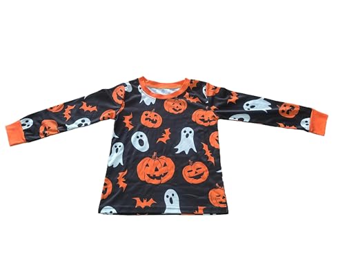 QHKEPW Halloween Boys Girls Pyjamas Ghost Pumkin Bat 4-5 Years Pjs Sets Kids Toddler Cotton Long Sleeve Sleepwear 2 Piece Clothes Outfits Winter Nightwear Black - Image 3