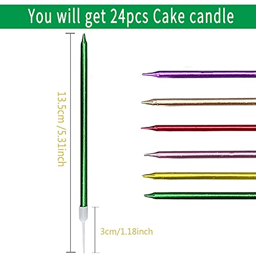WELLXUNK Candeline Compleanno 24 PCS Candele