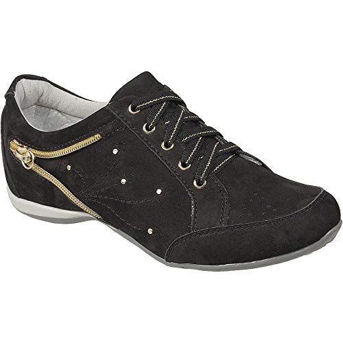 Sapatênis Feminino em Couro Bmbrasil Casual com Recortes 219/02 Preto 40