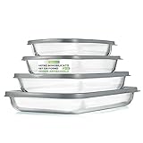 ✅Design impilabile e versatile: i contenitori ermetici per alimenti vetro occupano poco spazio, compatibili con forno, microonde e freezer, perfetti come contenitori pasta, stampo per tiramisu o altri contenitori alimenti vetro.