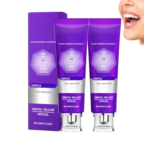 Whitening Zahnpasta 100 g – Farbkorrigierende, violette Zahnpasta für gelbe