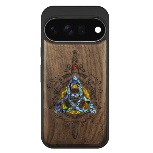 Étui Pixel 11 rigide en bois de noyer protégeant des chocs et rayures
