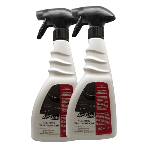 AD TREND Aquam, Alta QUALITA', Pulitore Piani Induzione e Vetroceramica. Formula Anti Opacizzante. Potenziato Con Saponi Vegetali 500 ml (2 Spray)