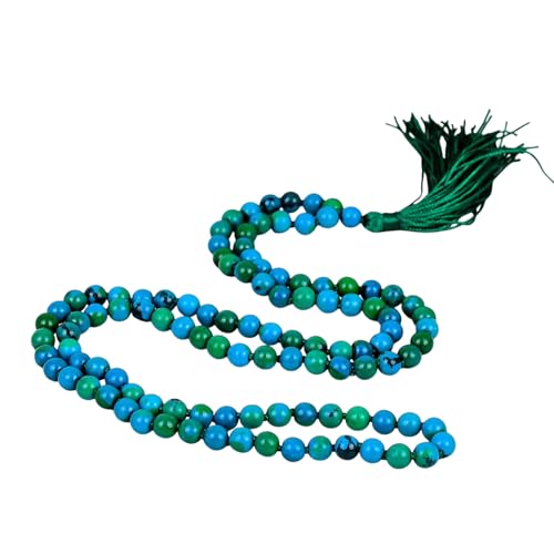Mala de yoga en chrysocolle collier rituel de méditation et bien-être quotidien