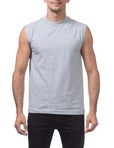 Pro Club Men's Comfort Muscle Tee, Heather Gray, 4X-Large