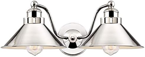 Kira Home Welton 19″ Modern Industrial 2-Light Wall Sconce, Polished Nickel Finish