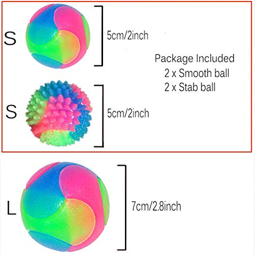 FineInno 4 pcs Leuchtball,Stachelball Hund,Leuchtender Hundeball,Ball für Hunde,Dog Ball 