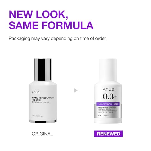 Anua Retinol Serum for Smooth & Renewed Skin, 0.3% Retinol, 5% Niacinamide, Hydration & Glass Skin, Gentle for Beginners, Korean Skincare, 1.01 fl oz