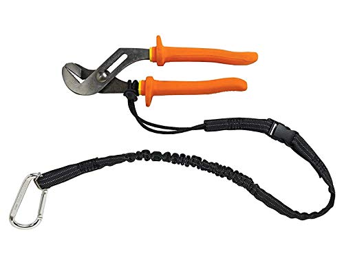 Image of Tool Lanyards, 3 Pack Safety Tool Leash, Retractable Bungee Cord with Aluminum Lock Carabiner and Adjustable Loop End, Maximum Weight Limit 13.6KG / 30lb, Fall Restraint with Shock Cord Stopper