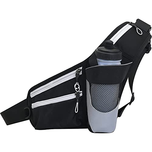 Pochete Ajustável, com 2 Bolsos, Compartimento para Garrafa de Água, Faixas Reflexivas, Resistente a